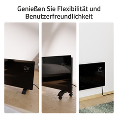 Hombli Glass Convection Heater 2000W schwarz