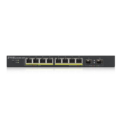 ZyXEL GS1900-10HP V2 8-Port GbE L2 PoE+ Smart Switch 2 SFP 77W