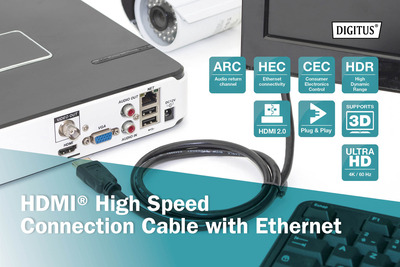 DIGITUS HDMI High Speed mit Ethernet Anschlusskabel
