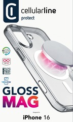 Cellularline Gloss MagSafe Case MAG iPhone 16 Transparent