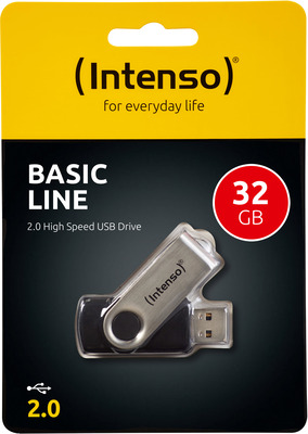 Intenso Speicherstick USB 2.0 Basic Line 32GB Schwarz/Silber