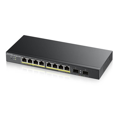 ZyXEL GS1900-10HP V2 8-Port GbE L2 PoE+ Smart Switch 2 SFP 77W