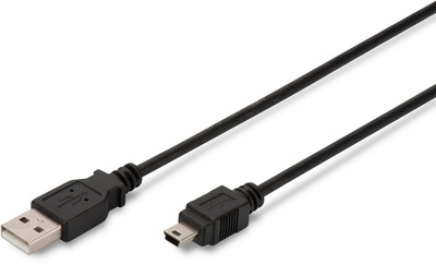 ASSMANN USB 2.0 Kabel Typ A-mini B (5pin)  1.0m USB 2.0 sw.