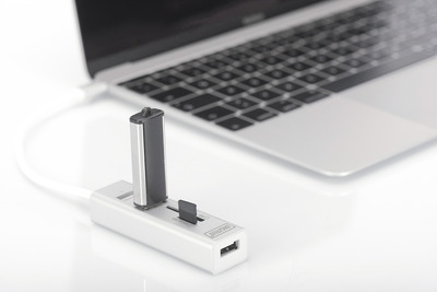 DIGITUS OTG USB 2.0 Typ C 3-Port Hub mit Kartenleser
