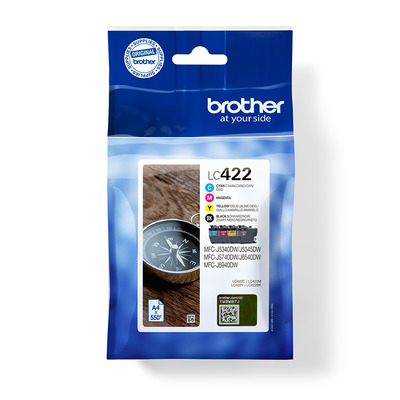 Brother Tintenpatronen LC-422VAL Multipack (je 1x BK/M/C/Y)