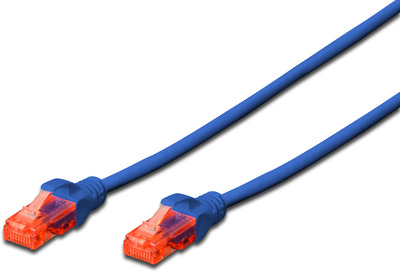 DIGITUS CAT 6, U-UTP Patchk. PVC AWG 26/7, 0,5 m, BLAU