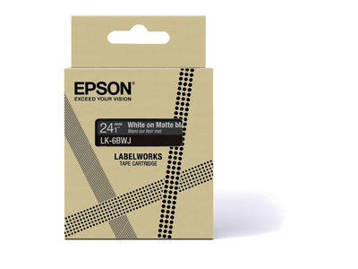 Epson Matte Tape - Schwarz matt / Schrift Weiß 24 mm