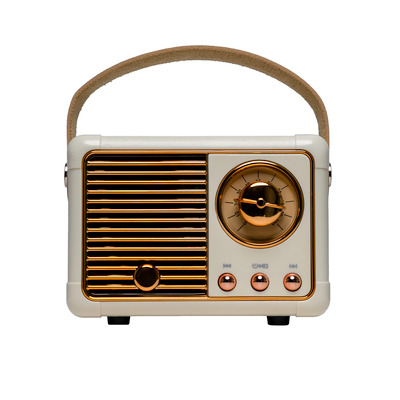 Denver Retro BT-Lautsprecher BTP-203 Weiß Gold, Bluetooth, Lautsprecher, USB, AUX In