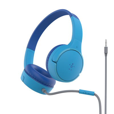 Belkin SOUNDFORM Mini kabelgebundene On-Ear Kopfhörer Blau, Kopfhörer
