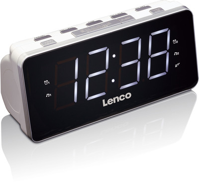 LENCO CR-18 Radiowecker mit 6" LED-Display, weiß