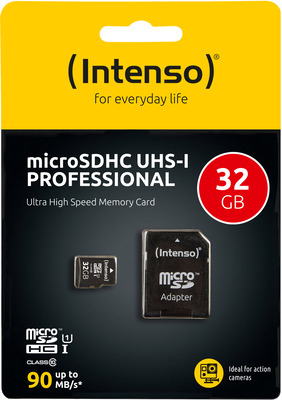 Intenso 32GB microSDHC Class10 UHS-I Professional + SD-Adapter