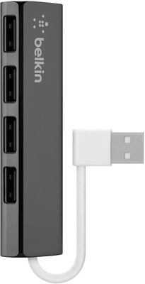 Belkin USB 2.0 HUB, 1:4, SLIM, Passiv, Schwarz