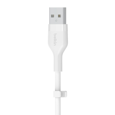 Belkin Flex USB-A/USB-C Silikon-Kabel, 2m, weiß