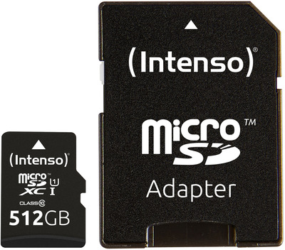Intenso 512GB microSDXC Class10 UHS-I Premium + SD-Adapter