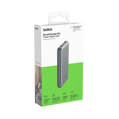 Belkin BOOST CHARGE Powerbank, 20.000mAh 15W, USB-A & -C, grau