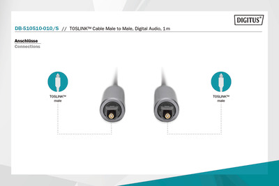 DIGITUS Toslink - Verbindungskabel, Toslink auf Toslink, 1m