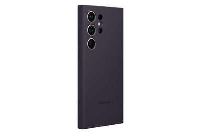 Samsung Silicone Case S24 Ultra, Dark Violet+ Mobeen Glas