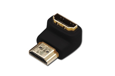 DIGITUS HDMI Adapter Typ A 90ø gewinkelt St/Bu UltraHD schwarz