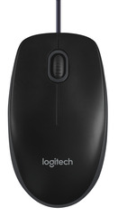 Logitech B100 optische USB-Maus, schwarz-grau
