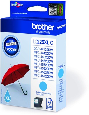 Brother Tintenpatrone LC-225XLC Cyan (ca. 1200 Seiten)