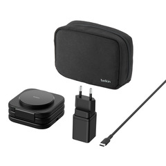 Belkin 3-in-1 magn. einklappbares Reise-Ladegerät, schwarz