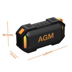 AGM by Bea-fon Mag Rock Schwarz Orange, Bluetooth, Lautsprecher, 10Stunde(n) Akkulaufzeit