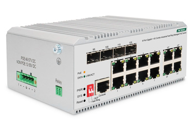 DIGITUS 8 Port PoE Switch,Industrial, L2 managed, 4 SFP Uplink