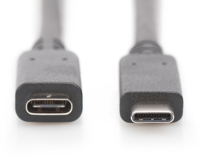DIGITUS USB Type-C 2.0 Verlängerungskabel St/Bu 1.5m schwarz