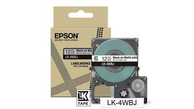 Epson Matte Tape - Weiß matt / Schrift Schwarz 12 mm