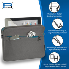 PEDEA Tablettasche "Fashion" 32,8cm (bis 12.9"), grau