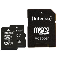 Intenso microSD Card UHS-I 32GB SDHC Premium double pack