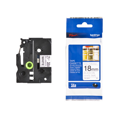 Schriftband TZe-N241 (nicht lam.) Schwarz auf Weiß 18mm x 8m