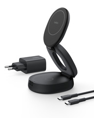 Belkin magnetische 2-in-1-Ladestation mit Qi2, 15W, schwarz