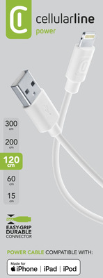 Cellularline Power Data Cable 1,2 m USB-A/ Lightning White