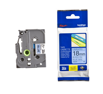 Brother Schriftband TZe-541 (lam.) Schwarz auf Blau 18mm x 8m