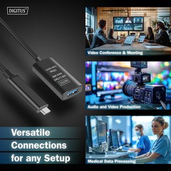 DIGITUS Aktives USB 3.2 Gen2 10G Verläng. USB-C - USB-A, 5m