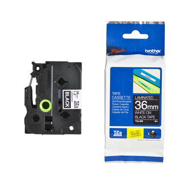 Brother Schriftband TZe-365 (lam.) Weiß auf Schwarz 36mm x 8m