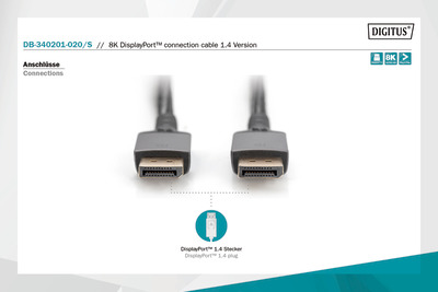 DIGITUS 8K DisplayPort Anschlusskabel 1.4 Version 2m