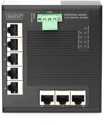 DIGITUS Industrie Gigabit Flat Switch, 8-Port DN-651127