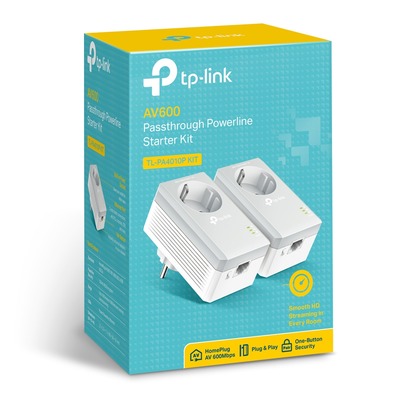 TP-Link TL-PA4010P KIT AV600 Passthrough Powerline Starter Kit