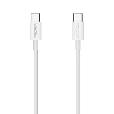 PEDEA Schnelllade- und Datenkabel USB-C/USB-C, 1m, weiß