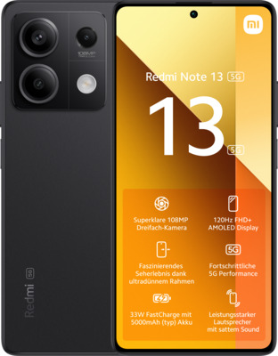 Xiaomi Redmi Note 13 5G 8GB+256GB black + 20€ Easter Gutschein