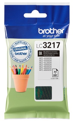 Brother Tintenpatrone LC-3217BK Schwarz (ca. 550 Seiten)