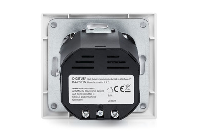 DIGITUS Sicherheits-Steckdose Unterputzmontage,USBType-C,USB-A