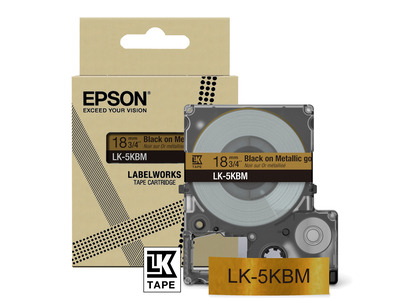 Epson Gift Tape - Gold metallic / Schrift Schwarz 18 mm