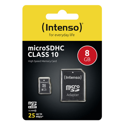 Intenso 8GB microSDHC Class 10 + SD-Adapter