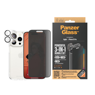 PanzerGlass 3-in-1-Privacy-Pack iPhone 15 Pro