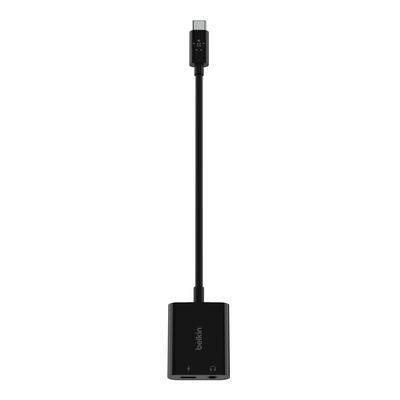 Belkin RockStar 3,5mm-Klinken-Audio- und USB-C-Ladeadapter blk